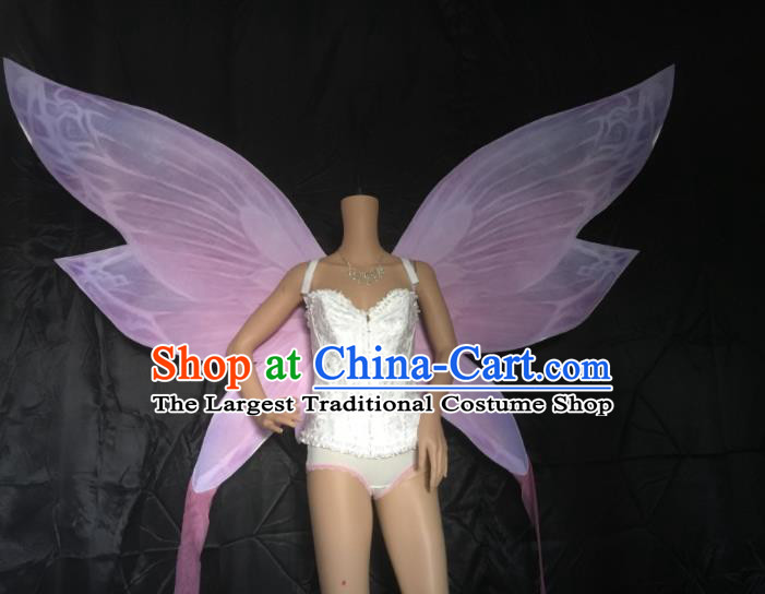 Top Cosplay Flowers Fairy Props Stage Show Pink Angel Wings Miami Catwalks Accessories Brazil Parade Back Decorations