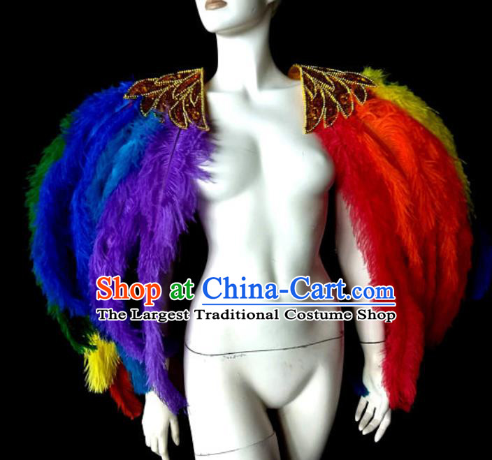 Top Samba Dance Props Stage Show Colorful Feather Tippet Miami Catwalks Accessories Brazil Parade Shoulder Decorations