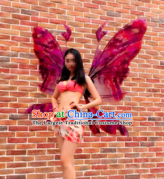 Top Brazil Parade Back Decorations Opening Dance Props Stage Show Pink Feather Butterfly Wings Miami Catwalks Accessories