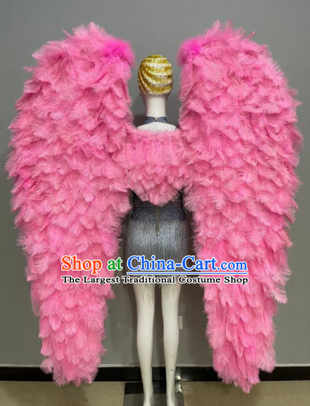 Top Samba Dance Pink Feather Wing Props Stage Show Giant Angel Wings Miami Catwalks Accessories Brazil Parade Back Decorations