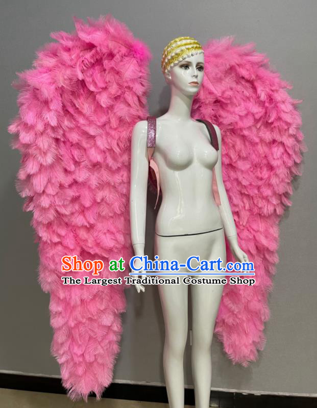 Top Samba Dance Pink Feather Wing Props Stage Show Giant Angel Wings Miami Catwalks Accessories Brazil Parade Back Decorations