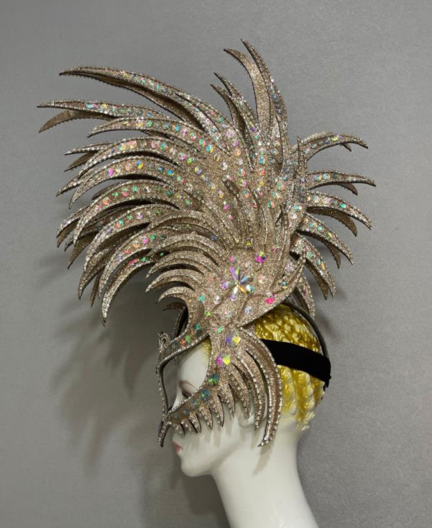 Custom Samba Dance Hair Accessories Catwalks Giant Hair Crown Halloween Opening Dance Headdress Brazil Parade Face Mask