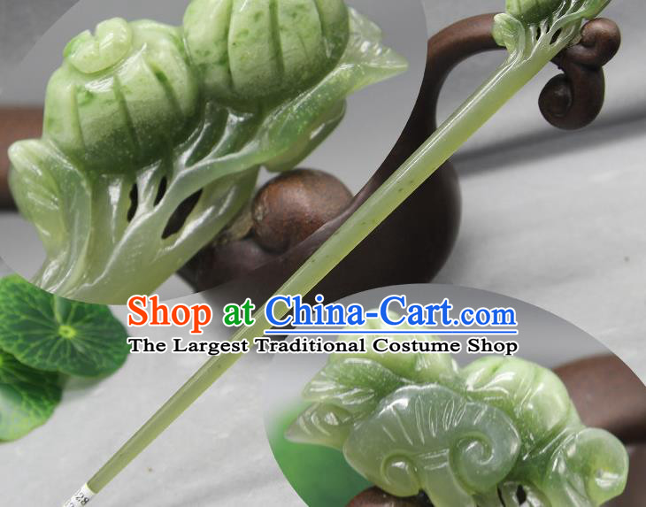China Ancient Princess Hair Stick Handmade Jade Carving Peach Hairpin Classical Hair Accessories Traditional Cheongsam Headpiece