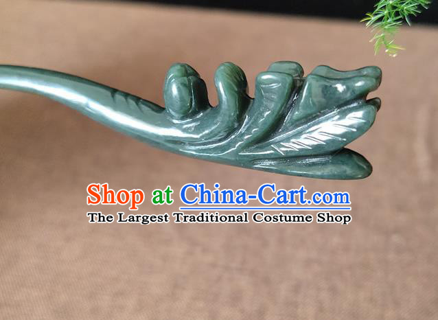 China Traditional Hanfu Hair Accessories Ancient Princess Hair Stick Classical Headpiece Handmade Jade Carving Hairpin