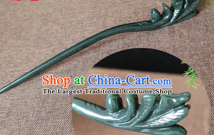 China Traditional Hanfu Hair Accessories Ancient Princess Hair Stick Classical Headpiece Handmade Jade Carving Hairpin
