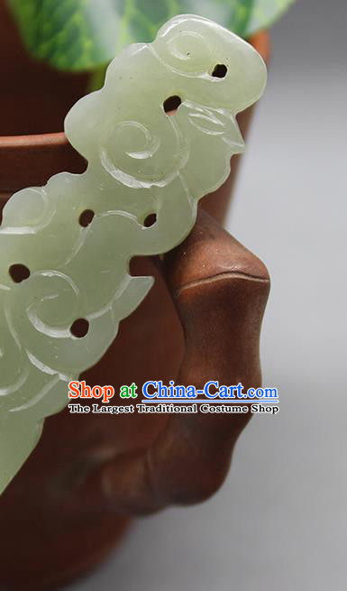 China Handmade Jade Carving Hairpin Traditional Hanfu Hair Accessories Ancient Empress Hair Stick Han Dynasty Court Headpiece