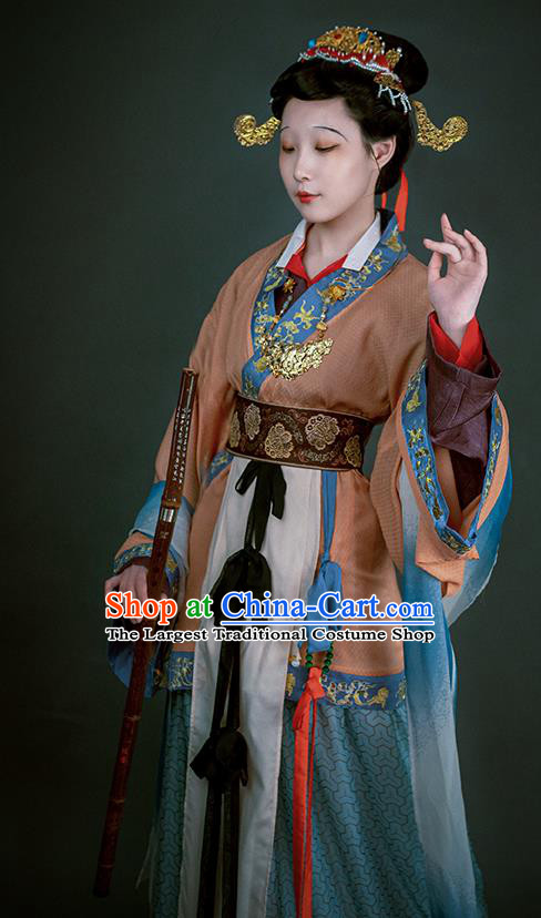 China Traditional Hanfu Historical Costumes Ancient Court Woman Dress Clothing Song Dynasty Palace Beauty Garments Complete Set