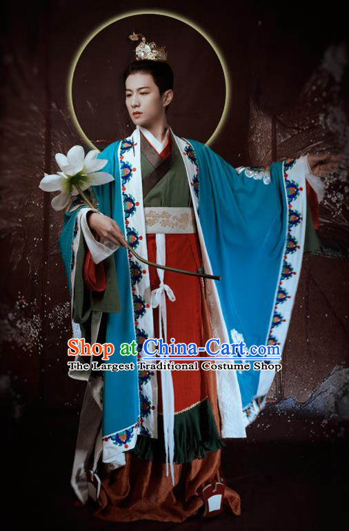 China Ancient Prince Hanfu Clothing Tang Dynasty Noble Childe Garment Costumes Traditional Dunhuang Murals Historical Attire for Men