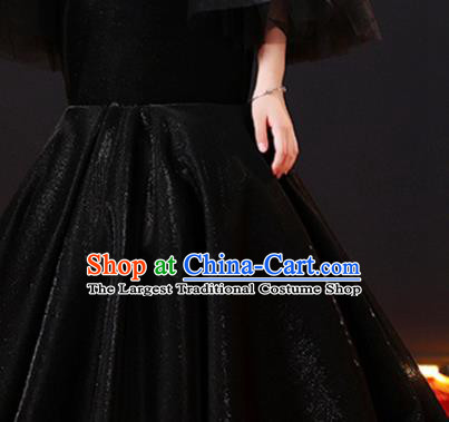 Custom Modern Dance Clothing Girl Catwalks Garment Costume Stage Show Black Fishtail Full Dress Children Princess Fashion