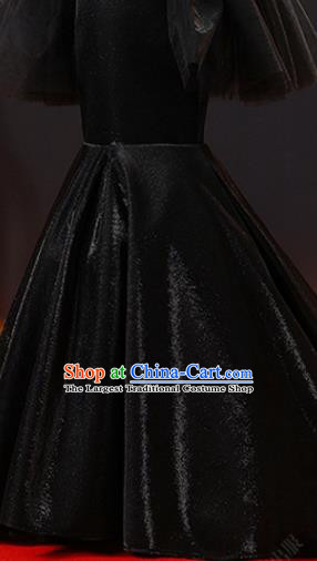 Custom Modern Dance Clothing Girl Catwalks Garment Costume Stage Show Black Fishtail Full Dress Children Princess Fashion