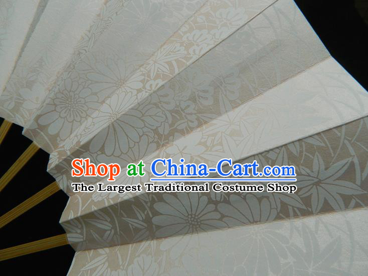 Japan Handmade Bamboo Craft Fans Geisha Performance Accordion Classical Dance Folding Fan Traditional Chrysanthemum Pattern Fan