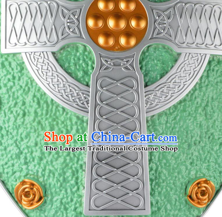 Top Stage Show Knight Accessories Halloween Fancy Ball Warrior Toys Cosplay Hero Sword and Green Shield Masquerade Party Props