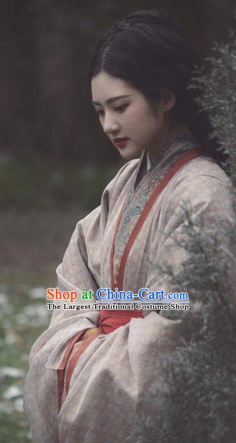 China Ancient Palace Beauty Dress Clothing Han Dynasty Court Lady Hanfu Garments Traditional Historical Costumes Full Set