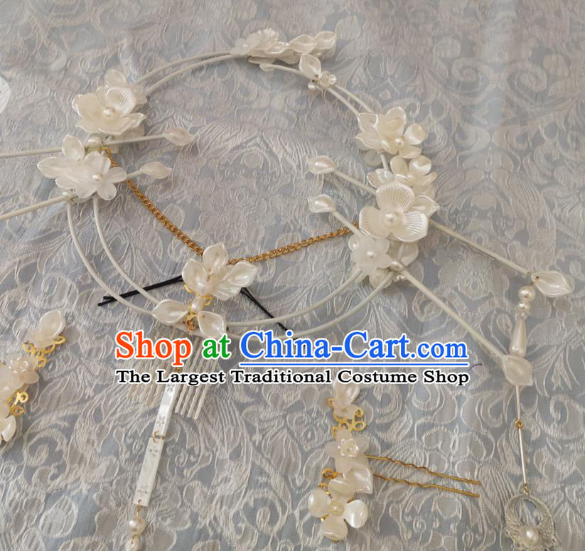 China Ancient Goddess Hair Accessories Traditional Game Character Headpieces Cosplay Swordswoman Shell Hair Comb