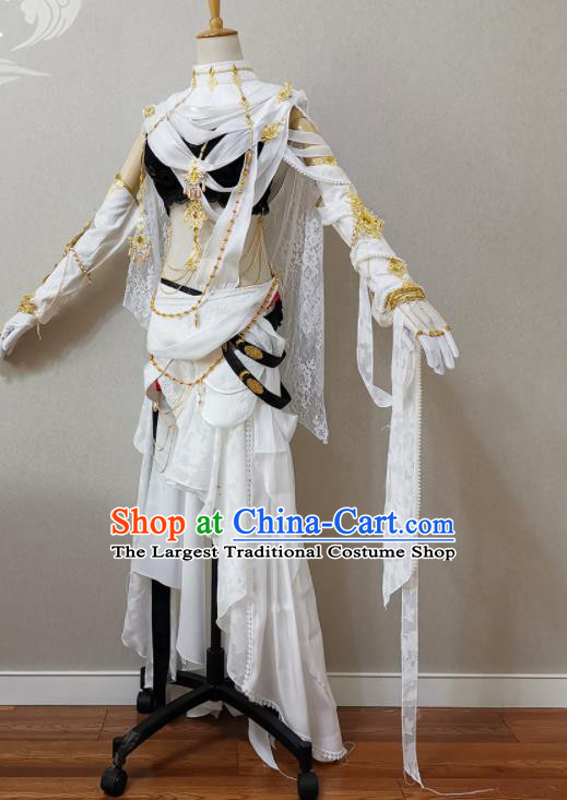 China Cosplay Fairy Garment Costumes Ancient Female Knight White Dress Outfits Traditional JX Online Swordswoman Clothing