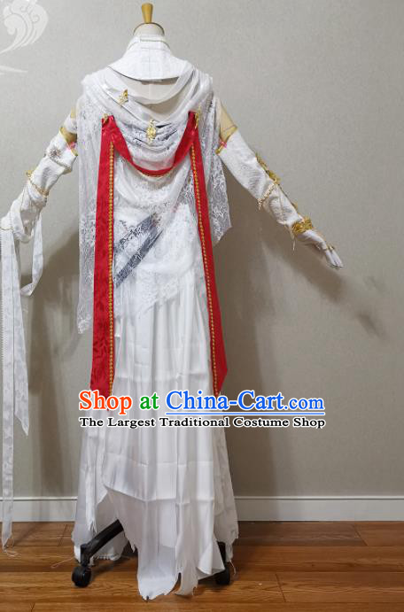 China Cosplay Fairy Garment Costumes Ancient Female Knight White Dress Outfits Traditional JX Online Swordswoman Clothing