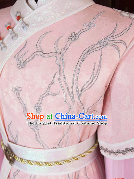 China Cosplay Fairy Princess Garment Costumes Ancient Swordswoman Pink Hanfu Dress Traditional Puppet Show Chu Huarong Clothing