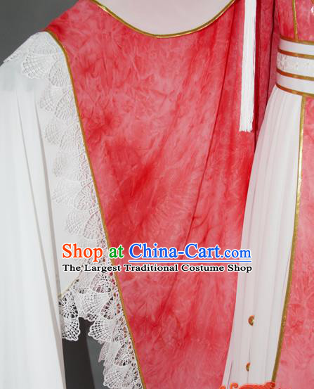 China Traditional Puppet Show Empress Feng Piaopiao Clothing Cosplay Female Swordsman Garment Costumes Ancient Queen Pink Hanfu Dress