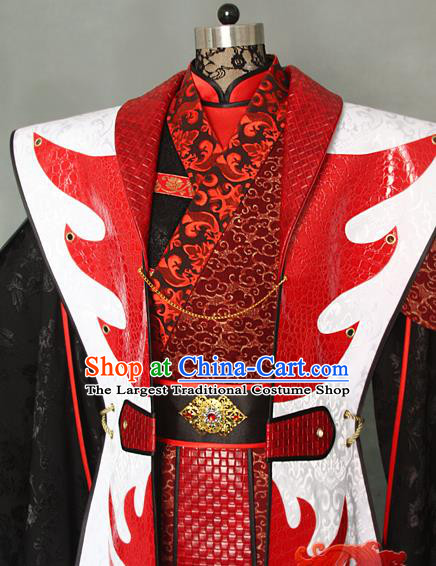 China Ancient Emperor Garment Costumes Traditional Puppet Show Swordsman Uniforms Cosplay Royal Highness Hanfu Clothing