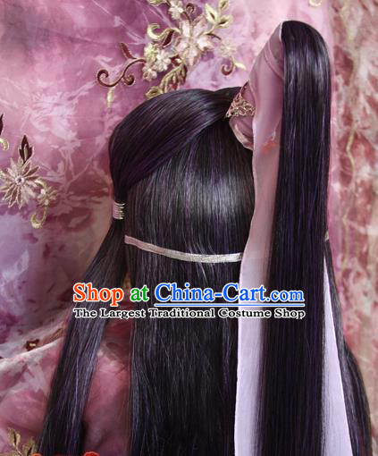 Chinese Cosplay Fairy Princess Headdress Ancient Swordswoman Wigs and Hair Crown Traditional Puppet Show Hair Accessories