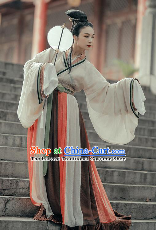 China Traditional Dance Historical Costumes Ancient Palace Princess Garment Clothing Jin Dynasty Young Beauty Hanfu Dress