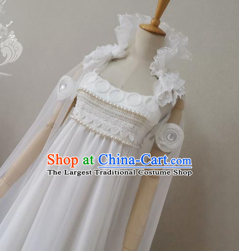 Top Magic Princess Clothing Cosplay Female Warrior White Dress Halloween Fancy Ball Garment Costume
