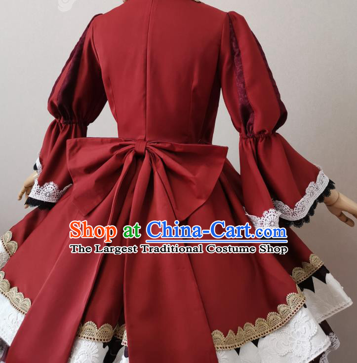 Top Halloween Fancy Ball Garment Costume Magic Princess Clothing Cosplay Female Warrior Red Short Dress