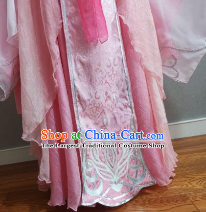 Professional Ancient Princess Pink Dress Outfits Traditional Game Swordswoman Clothing Cosplay Fairy Garment Costumes