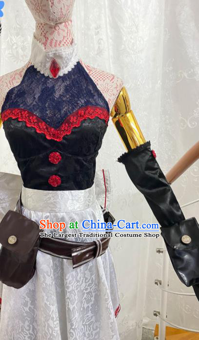 Top Dance Performance Garment Costume Cartoon Female Warrior Clothing Cosplay Maidservant Dress Outfits