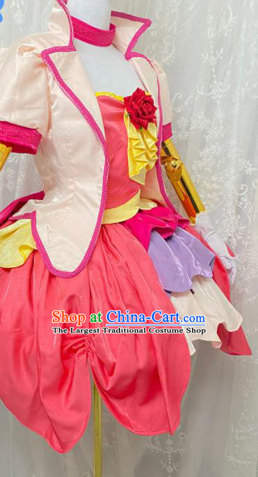Top Cosplay Magic Lady Pink Dress Outfits Flower Fairy Dance Performance Garment Costume Cartoon Angel Clothing