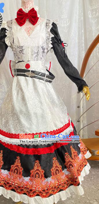 Top Cartoon European Maidservant Clothing Cosplay Fairy Dress Outfits Halloween Performance Garment Costume