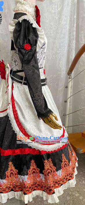Top Cartoon European Maidservant Clothing Cosplay Fairy Dress Outfits Halloween Performance Garment Costume