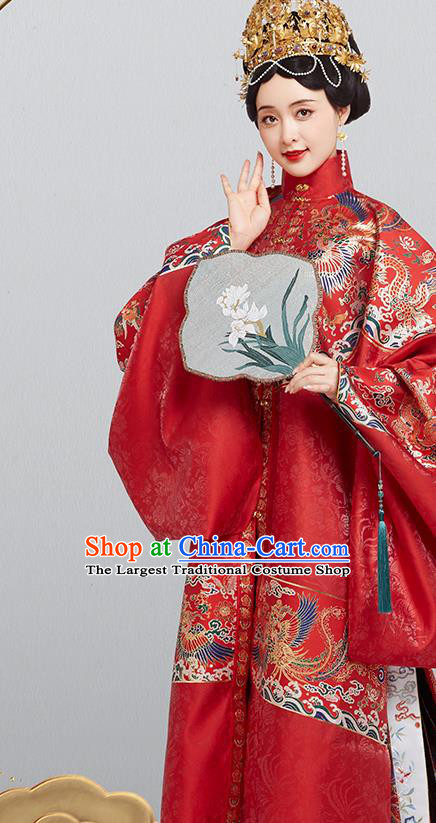 China Ancient Royal Countess Garment Costumes Traditional Nobility Mistress Hanfu Dress Attire Ming Dynasty Wedding Historical Clothing Complete Set