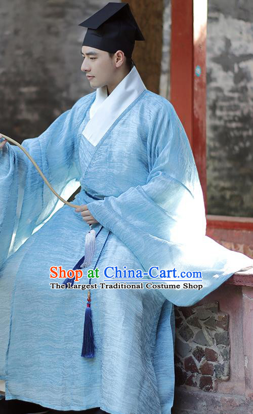 China Ming Dynasty Taoist Priest Historical Clothing Ancient Scholar Garment Costumes Traditional Ceremony Hanfu Robe Apparels