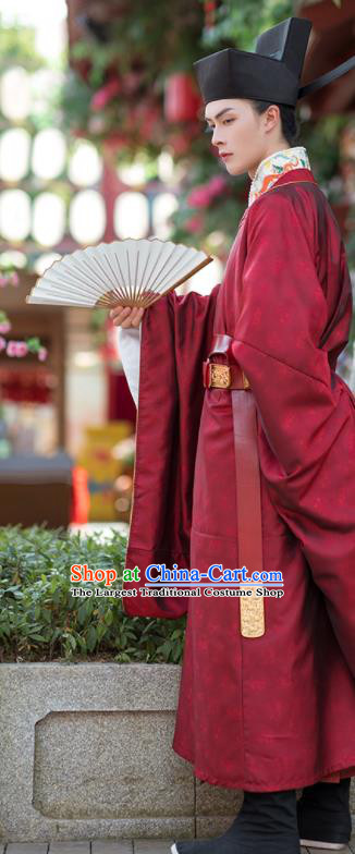 China Ancient Young Childe Garment Costumes Traditional Wedding Hanfu Robe Attire Song Dynasty Official Historical Clothing for Men