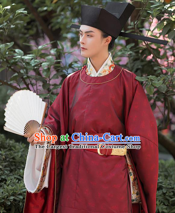 China Ancient Young Childe Garment Costumes Traditional Wedding Hanfu Robe Attire Song Dynasty Official Historical Clothing for Men