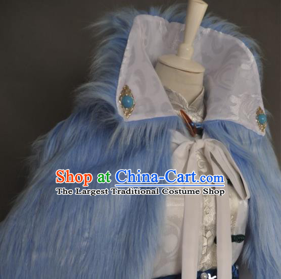 Chinese Ancient Chivalrous Expert White Uniforms Traditional Puppet Show Swordsman Garment Costumes Cosplay Noble Childe Clothing
