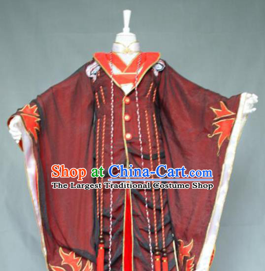 China Ancient Empress Red Dress Outfits Traditional Puppet Show Hanfu Clothing Cosplay Swordswoman Garment Costumes