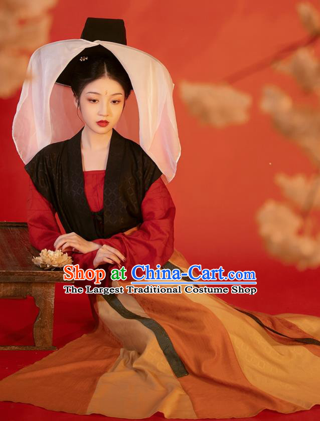 China Traditional Civilian Lady Hanfu Dress Apparels Tang Dynasty Court Maid Historical Clothing Ancient Young Beauty Garment Costumes
