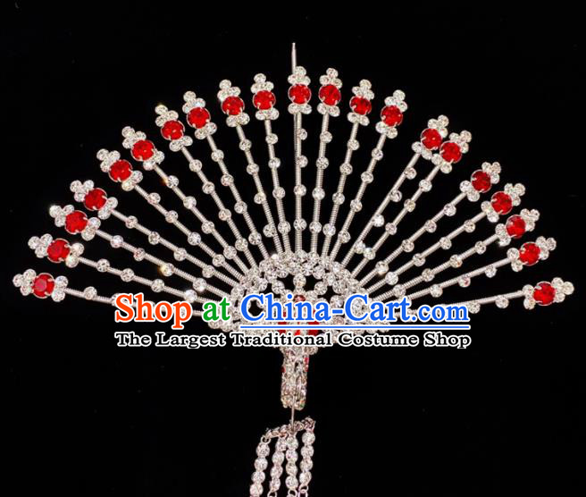 Chinese Peking Opera Empress Crystal Hair Crown Traditional Opera Diva Phoenix Hairpin Shanxi Opera Actress Hair Accessories