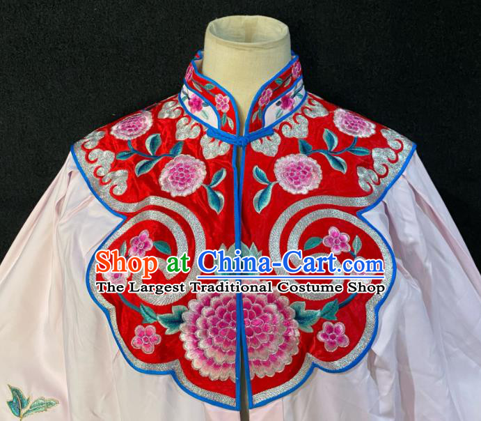 China Ancient Princess Embroidered Mantle Clothing Beijing Opera Hua Tan White Cloak Traditional Opera Imperial Concubine Garment Costume