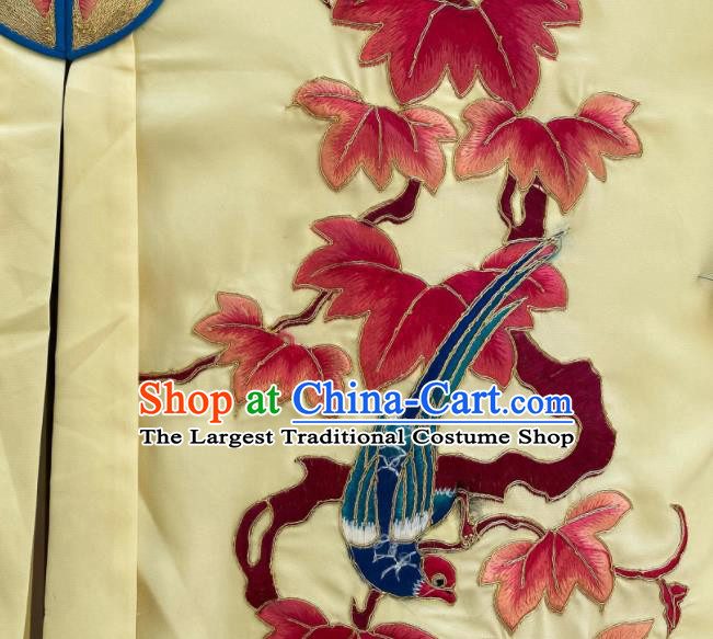 China Traditional Opera Young Lady Garment Costume Ancient Princess Clothing Beijing Opera Hua Tan Embroidered Yellow Cape