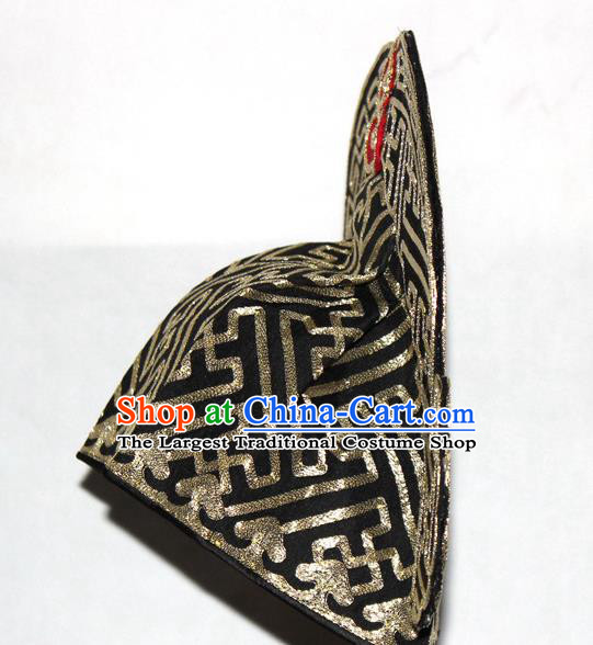 Handmade China Peking Opera Xiaosheng Headdress Beijing Opera Young Man Headwear Ancient Scholar Black Hat