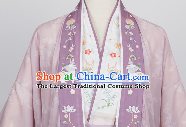 China Traditional Noble Woman Historical Clothing Ancient Young Mistress Embroidered Hanfu Dress Song Dynasty Garment Costumes