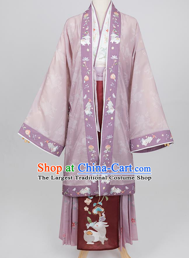 China Traditional Noble Woman Historical Clothing Ancient Young Mistress Embroidered Hanfu Dress Song Dynasty Garment Costumes