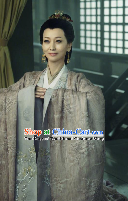China Ancient Noble Woman Garment Costumes The Rebel Princess Southern and Northern Dynasties Royal Countess Hanfu Dress Clothing and Headpieces