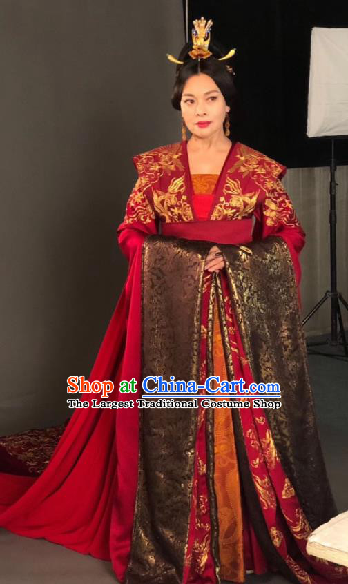 China Southern and Northern Dynasties Clothing Ancient Empress Hanfu Dress Garments The Rebel Princess Replica Costumes and Headpieces