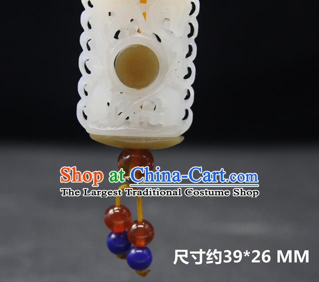 China Handmade Carving Pendant National Hetian Jade Sachet Classical Cheongsam Jewelry Accessories