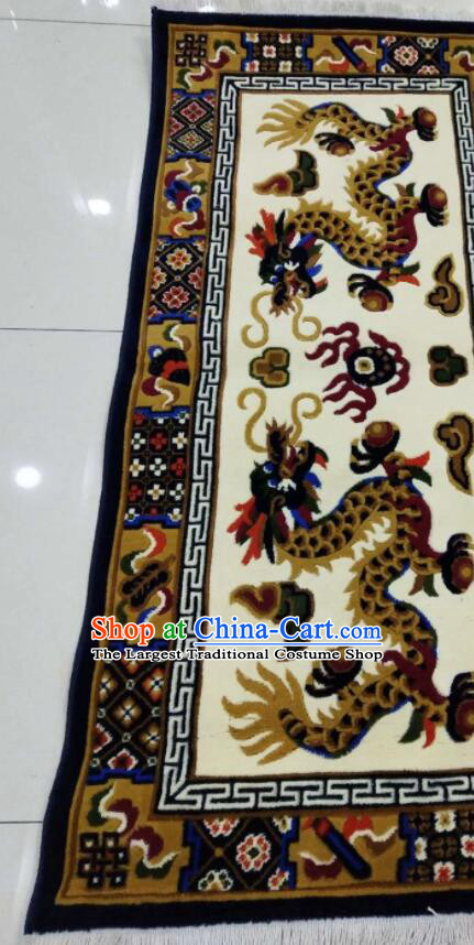 Tibetan Double Dragons Rug Chinese Handmade Rug