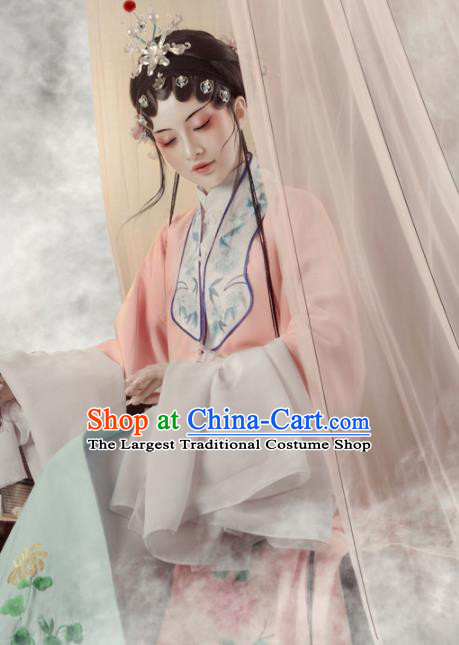 Chinese Traditional Opera Clothing Yue Opera Actress Pink Dress Ancient Noble Lady Garment Costumes